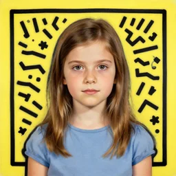 A decent young girl portrait by Keith Haring.