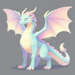 full body digital illustration of a pastel pseudo dragon, concept art, matte background, deviantArt, artstation