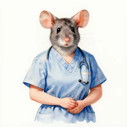 a watercolor ink painting of the selfless female anthropomorphic mouse midwife. her wardrobe is complicated trending on artstation deviantart pinterest furaffinity hyper detailed photorealistic highlights and shadow hd 8 k post - processing high resolution