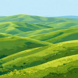 Masterfully drawn mspaint art piece of rolling hills. Amazing beautiful incredible wow awe-inspiring fantastic masterpiece gorgeous fascinating glorious great.