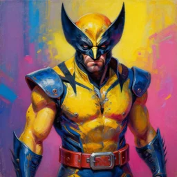 a portrait of a scifi post apocalyptic wolverine from marvel comics, scifi fantasy character design, psychedelic vibrant colors, futuristic punk rock fashion, oil painting by michael whelan art and ryan brown, sharp focus, realistic, highly detailed, 8 k