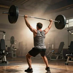 the back of a man lifting weight,  motivation, epic ,sport, Realistic