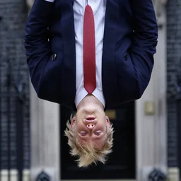 boris johnson upside down
