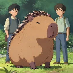 capybara the hedgehog artwork by evan stanley, tyson hesee, ken penders, sega, trending on artstation, makoto shinkai, trending on pixiv fanbox