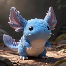 a cute blue axolotl, midjourney style