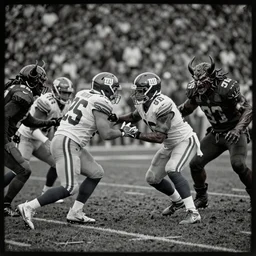 An american football game played between the New York Giants and a team of horrifying demons, daguerrotype
