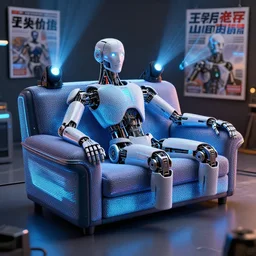 japanese model cybernetic sofa with digital led texture, back neon lighting, techno projectors, promotional magazine photograph, intricate details, ultra realistic, unreal engine 5, depth of field, bokeh, octane render