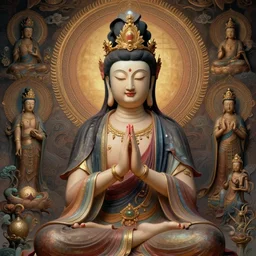 contented female bodhisattva, praying meditating, highly detailed vfx portrait, intricate detailed environment, global illumination, by james jean and moebius and artgerm and liam brazier and victo ngai and tristan eaton, digital illustration, concept art, 8 k, hdr