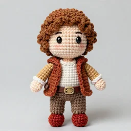 a crochet of han solo, very detailed