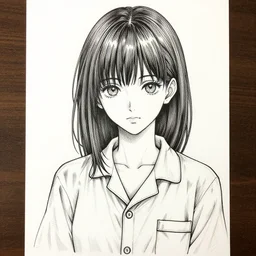 portrait of anime girl wearing pajamas, pen and ink, intricate line drawings, by craig mullins, ruan jia, kentaro miura, greg rutkowski, loundraw