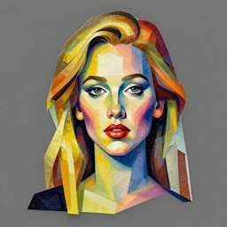 cubist portrait of jennifer lawrence cutout digital illustration cartoon colorful beeple