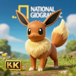 national geographic professional photo of eevee, award winning, 8 k