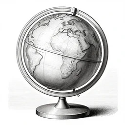 a terrestrial globe, a globe on fire by bauhaus, engraving