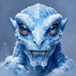winter blizzard mf doom reptile eyes, blue frozen glacier skin. intricate, elegant, highly detailed, centered, digital painting, artstation, concept art, smooth, sharp focus, illustration, artgerm, tomasz alen kopera, peter mohrbacher, donato giancola, joseph christian leyendecker, wlop, frank frazetta