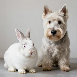 a cross between a westie and a rabbit, photography, f / 1 6, 2 2 mm lens, soft lighting