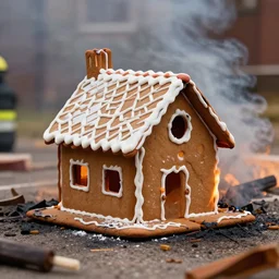 gingerbread house arson scene, high resolution news photo, no ( ( ( ( ( ( ( ( ( ( ( ( ( ( ( ( ( ( ( ( watermark ) ) ) ) ) ) ) ) ) ) ) ) ) ) ) ) ) ) ) )