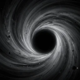 a beautiful illustration of a black hole. this hole appears to be a portal to another dimension or reality, and it is emitting a bright, white light. there are also stars and other celestial objects around it. charcoal, botanical illustration by daniel jaems weary
