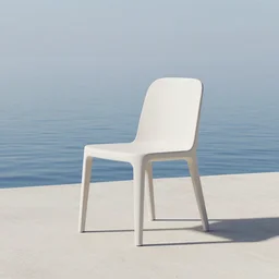3d render of a minimalistic chair near a lake, 3d minimalistic art, octane render, 4k, studio lighting,
