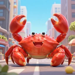 2 0 1 5 cute giant crab terrorizing a city, googie city, americana, fishcore, hd 8 k, photography cinestill