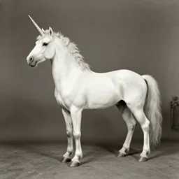 An autopsy of a unicorn. 1940s photograph.