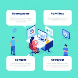 isometric flat art graphic for saas brand descriptions that is exciting and promotional