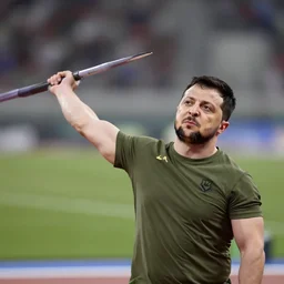 zelensky holding a javelin gun