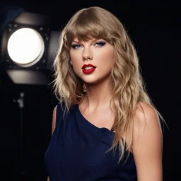 portrait photo of Taylor Swift, studio lighting