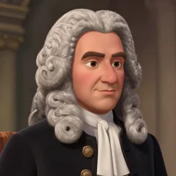 johann sebastian bach grey powdered wig in pixar animation