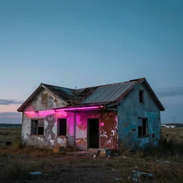 abandoned neon house