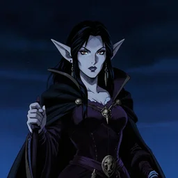 portrait of female gnome necromancer, night sky background, beautiful! coherent! by brom, by brian froud, deep color, strong line, high contrast