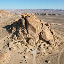 miniature aerial photography, sharp sharp  boulders, cool  desert, ancient civilization