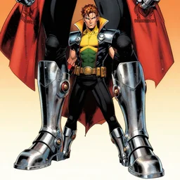 colin farrell as gambit wearing steel boots in the style of comic art
