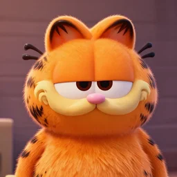 portrait of garfield, pixar style