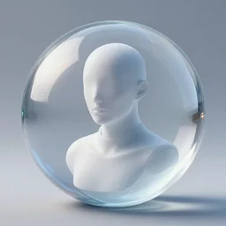 psychonautist in a crystal sphere, digital art, award winning, volumetric lighting