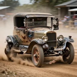 street photography, award winning photo of an ultra detailed intricate dirty vintage 1 9 2 0 s ford cars on speeding very fast on dirt, dirt and dust, fast shutter speed, motion blur, tiny gaussian blur, highly detailed, highly intricate, depth of field, trending on top gear