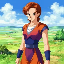 concept art of emma watson as a dragon ball character, beautiful landscape, 4k anime character illustration by akira toriyama, artstation