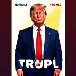 the mogul, brad pitt as united states president donald trump, 8 0's movie poster, theatrical poster, vibrant fan art, digital art, trending on artstation, minimalist