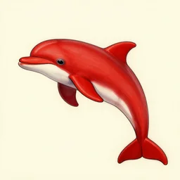 a drawing of a red dolphin, tumblr, qajar art, maximalist, official art, artwork