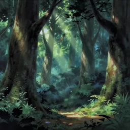 animation cel backdrop forest , 90s cartoon