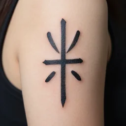 , tribal runes tattoo, simplistic