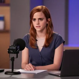 Emma Watson as Asmongold in a skit about Twitch streaming. soft studio lighting, award-winning SNL skit.