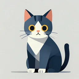 A geometric painting of a cat in a suit, trending on Artstation
