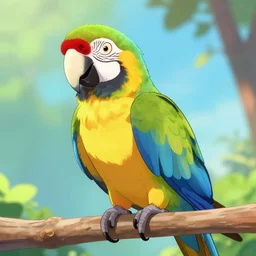 a parrot, anime style