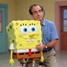 rudy giuliani in spongebob directed by wes anderson, cinestill 8 0 0 t, 1 9 8 0 s movie still, film grain