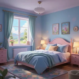 photo of bedroom : 4 bioillumination ray tracing hdr : 2 in matte painting whimsical fairy wonderland vibrant colors candyland wonderland gouache swirls detailed : 7 by beatrix potter daniela uhlig and jamie hewlett : 4