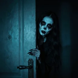 photo of nightmare fuel peering round a doorway