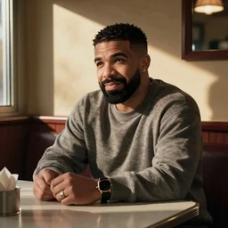 drake at a diner