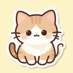 cute kitten digital illustration die cut sticker