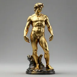 stylized gold and black statue made of marble of hercules, full body, hyper realistic, hyper detailed, by johannen voss, by michelangelo, octane render, blender, 8 k