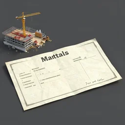 construction site bill of martials 3 d render